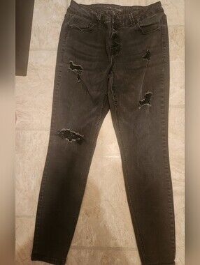 Maurices Black Ripped Skinny Jeans